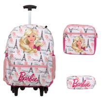 Mochila De Rodinhas Menina Escolar Barbie Passeio Tam G