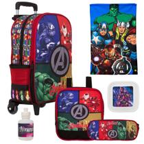 Mochila de Rodinhas Menino Vingadores com Lancheira Toys 2U