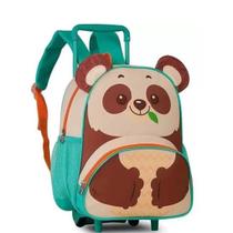 Mochila De Rodinhas Pets Infantil Escolar/Passeio - Panda, Urso, Leão - Super Reforçada - Clio