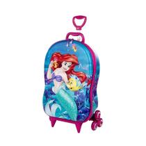 Mochila De Rodinhas Princesa Pequena Sereia Maxtoy