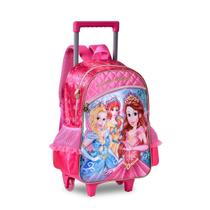 Mochila de Rodinhas Princesas Mágicas Disney Escolar Infantil Creche Passeio - Clio