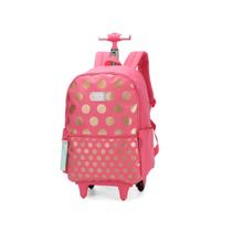 Mochila De Rodinhas Rosa Com Bolinhas Up4you