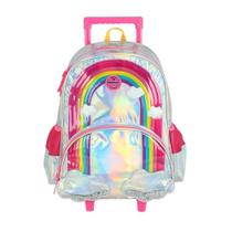 Mochila de Rodinhas Sem Alça Luxcel Up4You ArcoIris Prata