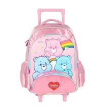 Mochila de Rodinhas Sem Alça Luxcel Ursinhos Carinhosos Rosa