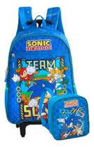 Mochila De Rodinhas Sonic The Hedgehog + Lancheira Térmica