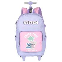 Mochila de Rodinhas Stitch Disney Coleção 2026 Luxcel Lilas