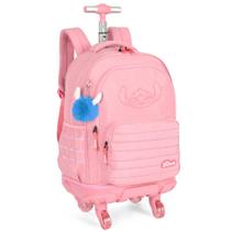 Mochila de Rodinhas STITCH Salmão Luxcel MC49232SC Mochila de Rodinhas STITCH Salmão Luxcel MC49232SC