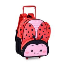 Mochila de Rodinhas 'T15' - ABELHINHA, JOANINHA, BORBOLETA - Pets Infantil Escolar - Clio