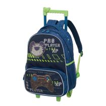 Mochila de Rodinhas Tigor T Tigre Com Alças Game Azul Verde - Marisol