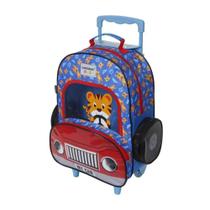 Mochila de Rodinhas Tigre Grande Infantil Dermiwil Azul Mochila de Rodinhas Tigre Grande Infantil Dermiwil Azul