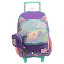 Mochila de Rodinhas Tween Gatinho Juvenil Feminina Xeryus