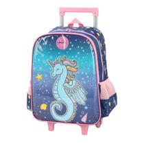 Mochila de Rodinhas Up4you Azul Cavalo Marinho Ic39392up Luxcel - Un