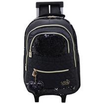 Mochila De Rodinhas Viking Com Paete Muda Cor Preta Escolar Trabalho Juvenil Feminina Chaveiro Mochila De Rodinhas Viking Com Paete Muda Cor Preta Escolar Trabalho Juvenil Feminina Chaveiro