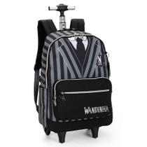 Mochila De Rodinhas Wandinha Uniforme Preto - Luxcel