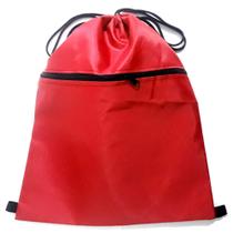 Mochila de saco diversas cores azul preta e vermelha com bolso frontal - mcp