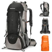 Mochila de Senderismo King'sGuard 70L Impermeable para Camping Negra