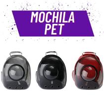Mochila De Transporte Para Animais de Pequeno Porte Cães Gatos Cachorros 3 Cores Transparente Resistente