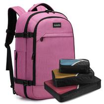 Mochila de viagem Asenlin 40L para mulheres e homens com laptop de 17" rosa