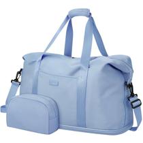 Mochila de viagem Capolo expansível impermeável azul claro