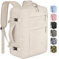 Mochila de viagem Capolo para mulheres e homens, mochila impermeável para laptop, mochila de mão aprovada pelas companhias aéreas, bolsa de livros de computador para negócios, trabalho e viagens, serve para laptop de 15,6 polegadas (bege)