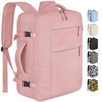 Mochila de viagem Capolo para mulheres e homens, mochila impermeável para laptop, mochila de mão aprovada pelas companhias aéreas, bolsa de livros de computador para negócios, trabalho e viagens, serve para laptop de 15,6 polegadas (rosa)