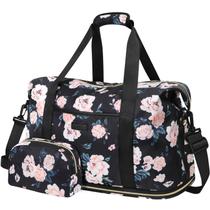 Mochila de viagem Capolo Waterproof Weekender preta floral