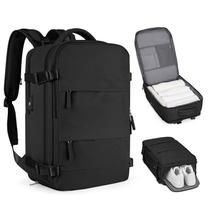 Mochila de viagem coofay grande impermeável para mulheres/homens preta