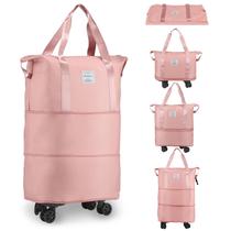 Mochila de Viagem Expansiva VOOWO com Rodas - 58L - Rosa