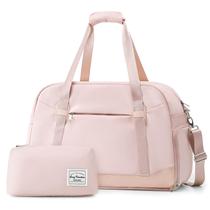 Mochila de Viagem Feminina LONG VACATION com Bolsa de Higiene Rosa