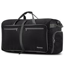 Mochila de viagem Gonex 40L embalável repelente de água preta