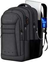 Mochila de viagem LCKPENG para laptop anti-roubo de 17 polegadas preta