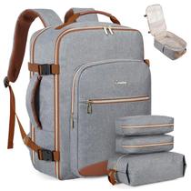 Mochila de viagem LOVEVOOK Carry on 40L com laptop de 17 polegadas cinza Mochila de viagem LOVEVOOK Carry on 40L com laptop de 17 polegadas cinza