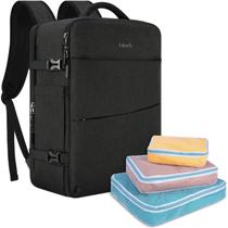 Mochila de Viagem Lubardy 40L Impermeável para Laptop 17 Polegadas - Preta