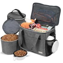 Mochila de viagem para animais de estimação BAGLHER Dog com recipientes para alimentos e tigelas Mochila de viagem para animais de estimação BAGLHER Dog com recipientes para alimentos e tigelas