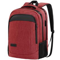 Mochila de viagem para laptop Monsdle Anti Theft USB 15,6" vermelha
