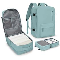 Mochila de viagem para laptop WONHOX impermeável de 17 polegadas azul claro