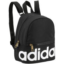 Mochila de viagem pequena adidas Linear Mini preta/branca/dourada