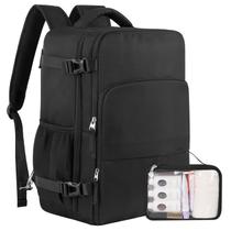 Mochila de viagem Sinaliy Carry on Flight para laptop de 17,3 polegadas preta Mochila de viagem Sinaliy Carry on Flight para laptop de 17,3 polegadas preta