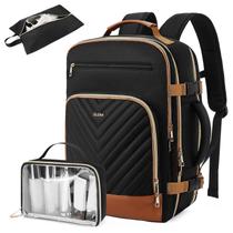 Mochila de viagem Telena para mulheres, laptop de 15,6 polegadas, preto-marrom Mochila de viagem Telena para mulheres, laptop de 15,6 polegadas, preto-marrom