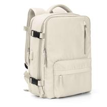 Mochila de viagem VGCUB Large 40L para mulheres e homens, laptop de 17", bege