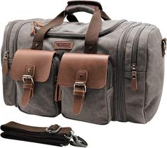 Mochila de viagem Wildroad 60L em couro de lona para viagens