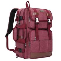 Mochila de viagem WITZMAN Canvas para mulheres com laptop de 17 polegadas vermelha Mochila de viagem WITZMAN Canvas para mulheres com laptop de 17 polegadas vermelha