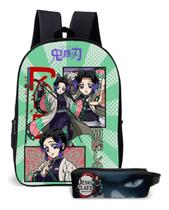 Mochila Demon Slayer Anime Escolar Kit Completo Estojo
