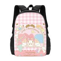 Mochila DIEZ My Bunny Melody Anime School 43 cm com bolso para laptop Mochila DIEZ My Bunny Melody Anime School 43 cm com bolso para laptop