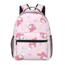 Mochila DIEZ Pink My Bunny Melody Anime de 17 polegadas unissex Mochila DIEZ Pink My Bunny Melody Anime de 17 polegadas unissex
