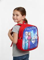 Mochila Disney Frozenara Creche Vermelha Infantil Menina Escolarequena Relevo 3D