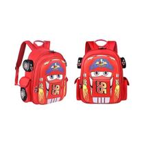 Mochila Disney Lightning McQueen Para Meninos, Bolsa Escolar De Desenho Animado 3D Com Vários Bolsos