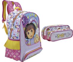 Mochila Dora Teddy Bear Costas G Kit com Estojo Duplo 7372