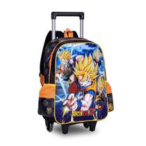 Mochila Dragon Ball Z Bolsa Escolar Goku Mala De Rodinhas