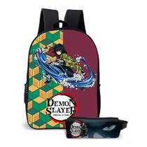 Mochila E Estojo Infantil Juvenil Kit Unissex Inspirado Em Desenho Japonês De Caçadores Sombrios Mochila E Estojo Infantil Juvenil Kit Unissex Inspirado Em Desenho Japonês De Caçadores Sombrios